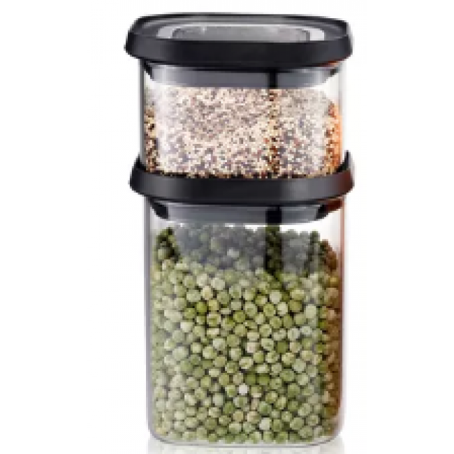 GEFU 12807 Rectangular Set 1.4 L Black, Transparent 3 pc(s)