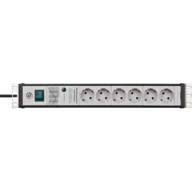 Brennenstuhl 1156057696 power extension 3 m 6 AC outlet(s) Indoor Black, Light grey