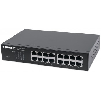 Intellinet 16-Port Gigabit Ethernet Switch, 16-Port RJ45 10/100/1000 Mbps, IEEE 802.3az Energy Efficient Ethernet, Desktop, 19