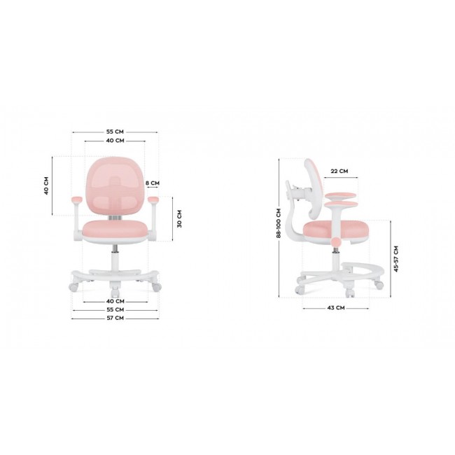Junior 3.6 Pink swivel chair