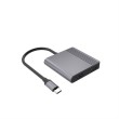 Gembird A-CM-COMBO3-04 interface hub USB Type-C 5000 Mbit/s Grey
