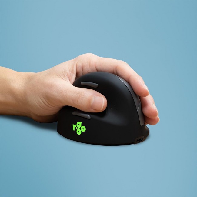 R-Go Tools Ergonomic mouse R-Go HE Break with break software, medium (hand size 165-185 mm), left-handed, Bluetooth, black R-Go Tools Ergonomic mouse R-Go HE Break with break software, medium (hand size 165-185 mm), left-handed, Bluetooth, black