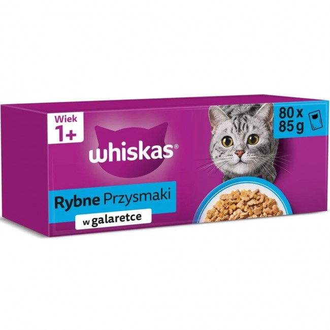 WHISKAS Fish Delicacies in Jelly wet cat food 80x85g