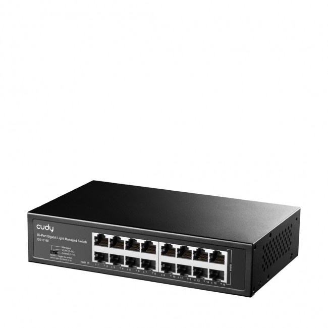 Cudy 16-Port Gigabit Easy-Managed Switch, GS1016E 1.0 L2 Gigabit Ethernet (10/100/1000) Black