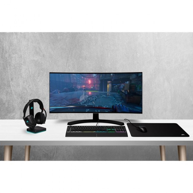 Corsair | Rubber Dome | K55 RGB PRO | Gaming keyboard | Gaming Keyboard | RGB LED light | US | Wired | Black
