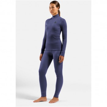 Bielizna termoaktywna z d ugim rękawem Odlo BL TOP turtle neck l/s ACTIVE WARM niebieska S
