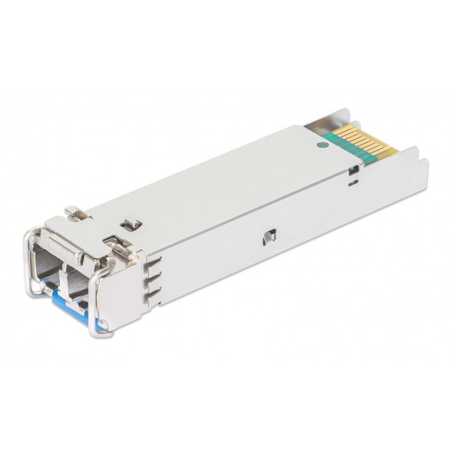 Intellinet Industrial Gigabit Fiber SFP Optical Transceiver Module 1000Base-LX (LC) Single-Mode Port, 10 km (6.2 mi.), MSA-compliant for Maximum Compatibility, Silver Intellinet Industrial Gigabit Fiber SFP Optical Transceiver Module 1000Base-LX (LC) Single-Mode Port, 10 km (6.2 mi.), MSA-compliant for Maximum Compatibility, Silver