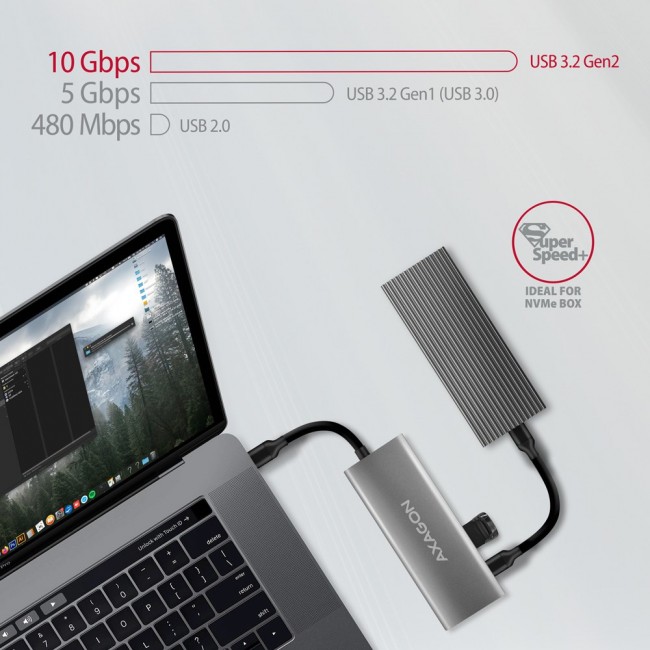 Axagon HMC-5G21 USB-C 10Gbps SPEEDSTER 5in1 hub Axagon HMC-5G21 USB-C 10Gbps SPEEDSTER 5in1 hub
