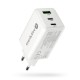 Charger GaN 1 x USB, 2 x USB-C Quick Charge 4+ 65W white Charger GaN 1 x USB, 2 x USB-C Quick Charge 4+ 65W white