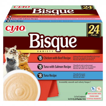 INABA Ciao Bisque Creamy soup with tuna, chicken, beef and salmon - cat treats - 24x40g