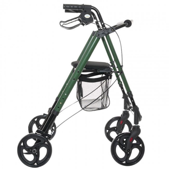 Rehabilitation support with seat and bag for seniors Green