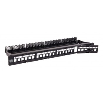 Techly Modular Patch Panel 24 Places UTP with Removable Modules 1 Unit Black