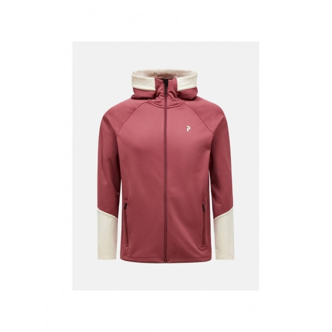 Bluza męska PEAK PERFORMANCE M Rider Essentials Midlayer Zip Hood kolor czerwony - M