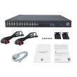 LevelOne 28-Port L3 Lite Managed Gigabit PoE Switch, 802.3af/at PoE, 24 PoE Outputs, 400W Power Budget, 4 x 10G SFP+, Dual AC Redundant Power Supply