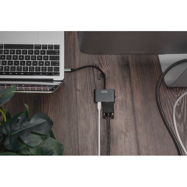 Digitus USB Type-C 4 K 2-in-1 Mini DisplayPort + VGA Graphics Adapter