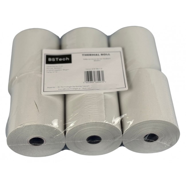 BSTech Paper, roll for cash registers 80x60m 6 pieces