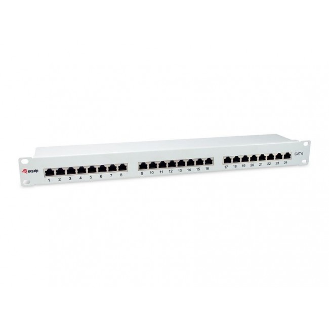 Equip 24-Port Cat.6 Shielded Patch Panel, Light Grey