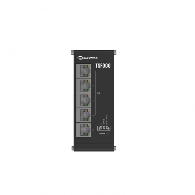 Teltonika TSF000 Unmanaged Fast Ethernet (10/100) Power over Ethernet (PoE) Desktop Black