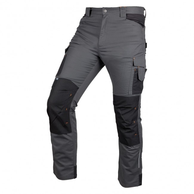 Spodnie robocze Mix&Match, Canvas, wzmocnienia z Cordury, szaro-czarne, rozmiar S