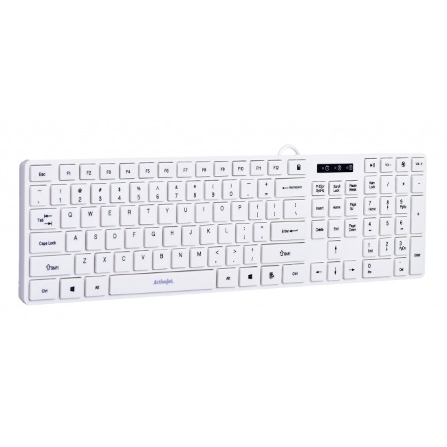 Activejet K-3066SW USB Wired Keyboard, White