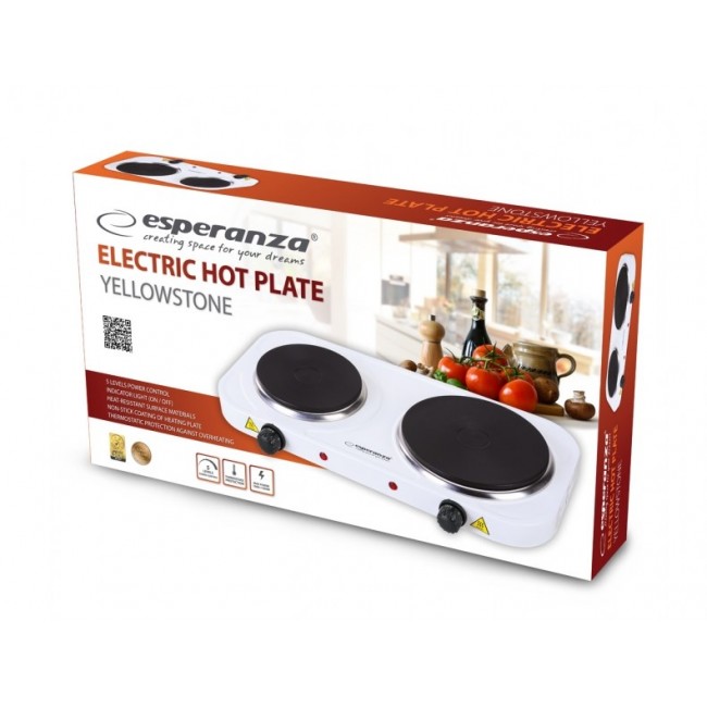 Esperanza EKH007W hob White Countertop Sealed plate 2 zone(s) Esperanza EKH007W hob White Countertop Sealed plate 2 zone(s)