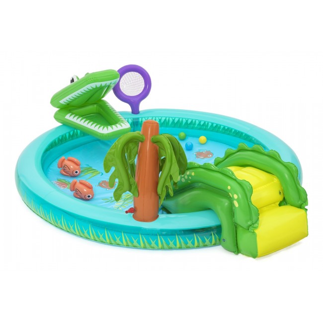 Bestway Crocodile Cove Kids Inflatable Water Play Center and Pool 2.24 m x 1.81 m x 72 cm
