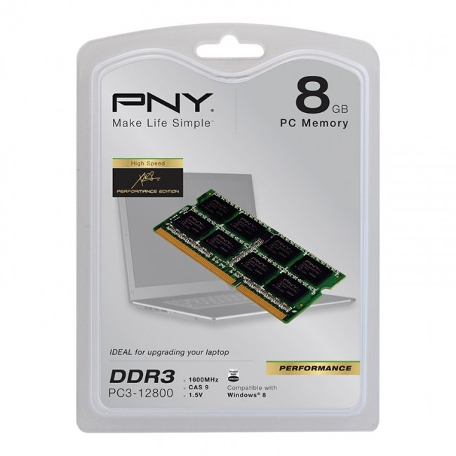 PNY 8GB DDR3 1600MHz memory module 1 x 8 GB