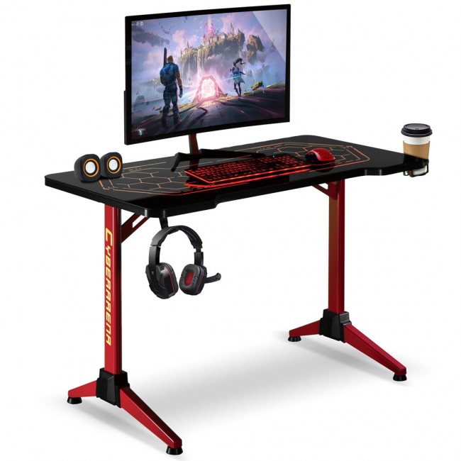 RGB Led NanoRS Gaming Desk, Black, Large, 100kg max, Height 760mm, RS163