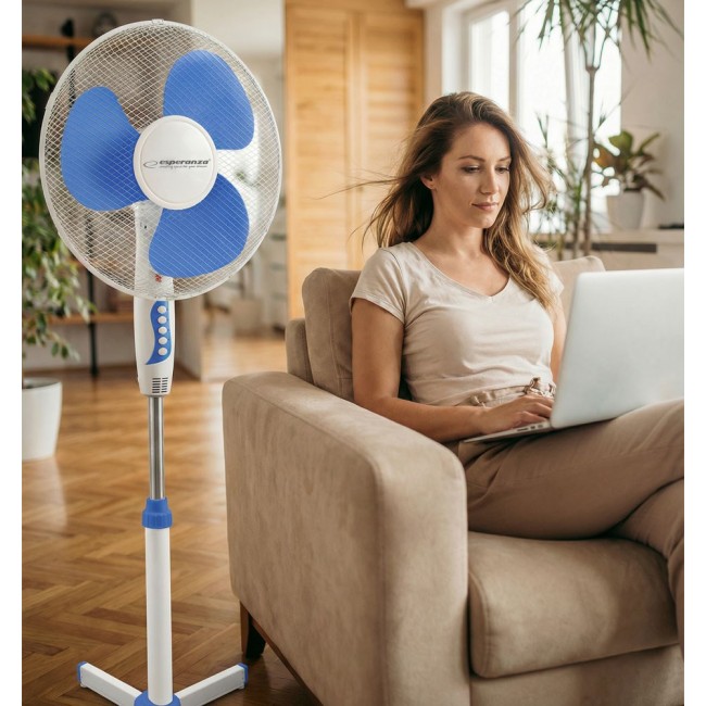 Esperanza EHF001WB, 16 '' standing fan, White/Blue