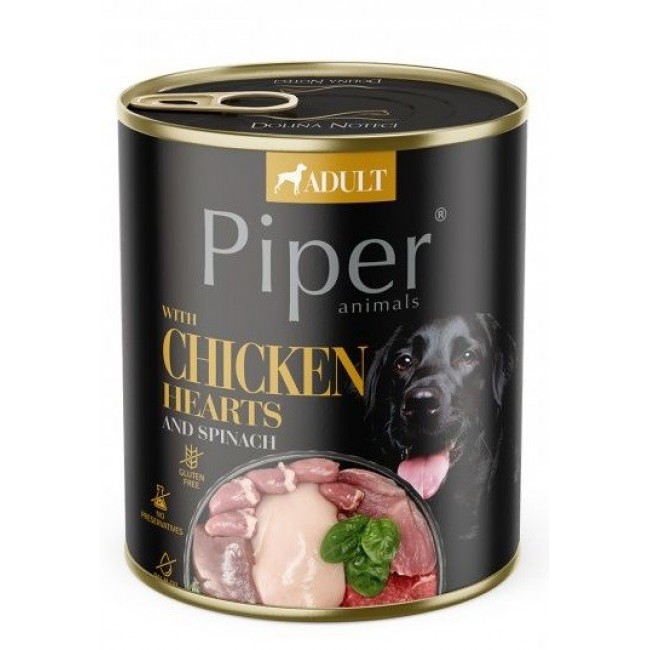 DOLINA NOTECI Piper Chicken hearts with spinach - Wet dog food - 800 g DOLINA NOTECI Piper Chicken hearts with spinach - Wet dog food - 800 g