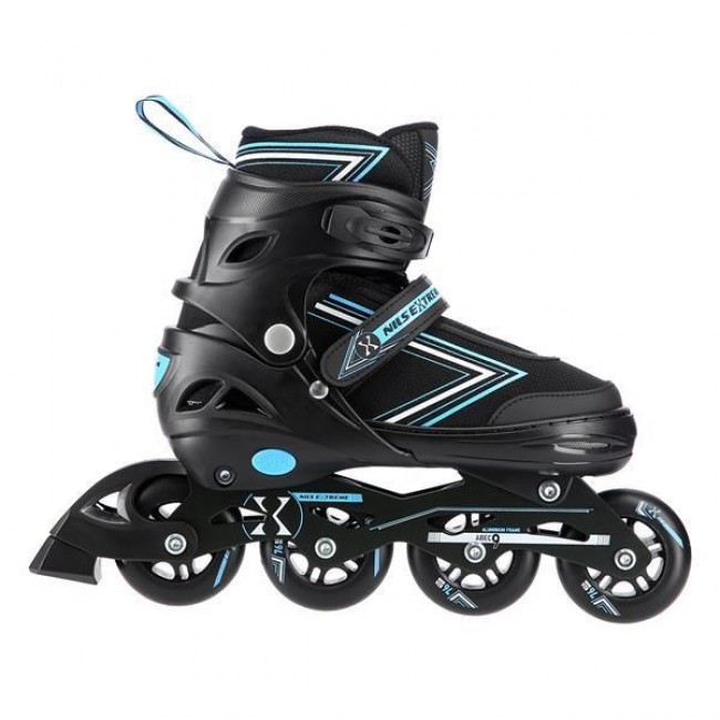 NILS EXTREME NH11912 A 2IN1 SKATES BLACK/BLUE SIZE. S (31-34) WITH INTERCHANGEABLE HOCKEY SKATES