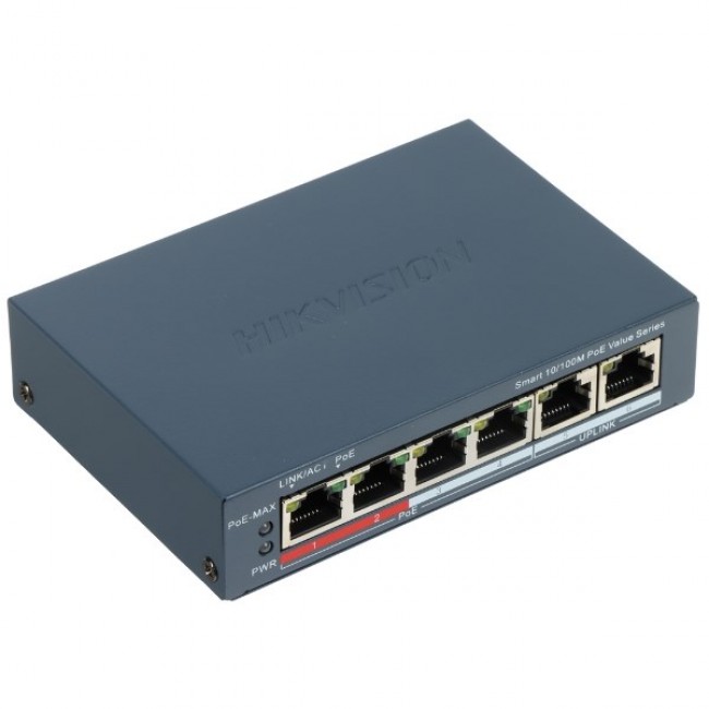 Hikvision DS-3E1106P-EI/M network switch Managed Gigabit Ethernet (10/100/1000) Power over Ethernet (PoE) Grey