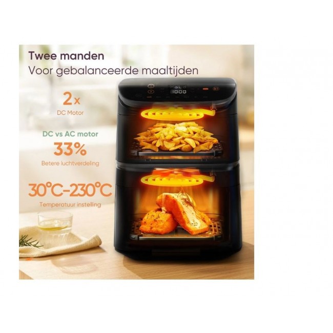 Cosori CAF-DC121 Double 10.8 L Stand-alone Hot air fryer Black