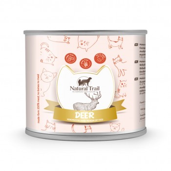 NATURAL TRAIL Monoprotein Deer - wet cat food - 185g