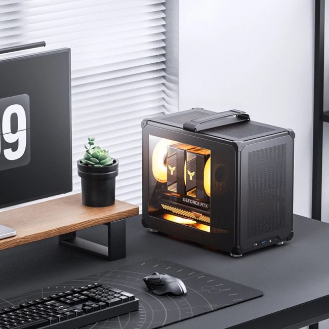 Jonsbo C6 MAX PC Case, Mini Case, Micro-ATX, Tempered Glass - black