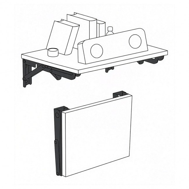 Maclean Folding Wall Shelf Bracket, min. 250 mm, max. 500 mm, max. 50 kg, 2 pieces, MC-194