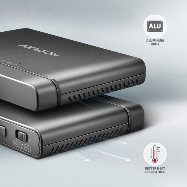 Axagon ADSA-CC USB-C 10Gbps - NVMe M.2 SSD & SATA 2.5/3.5 SSD/HDD CLONE MASTER 2 - Digital/Daten - NVMe USB 3.2 Gen 2 (3.1 Gen 2) Type-C Black Axagon ADSA-CC USB-C 10Gbps - NVMe M.2 SSD & SATA 2.5/3.5 SSD/HDD CLONE MASTER 2 - Digital/Daten - NVMe USB 3.2 Gen 2 (3.1 Gen 2) Type-C Black