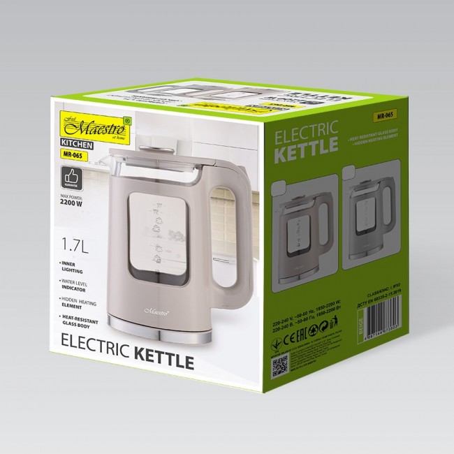 Maestro MR-065 electric kettle 1.7 L 2200 W (MR-065-BEIGE) Beige Maestro MR-065 electric kettle 1.7 L 2200 W (MR-065-BEIGE) Beige