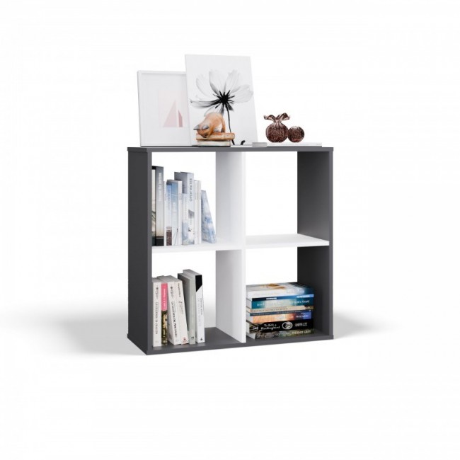 MALAX 2X2 SHELVING UNIT, ANTHRACITE/WHITE MALAX 2X2 SHELVING UNIT, ANTHRACITE/WHITE