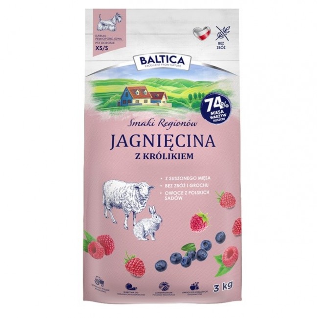 BALTICA Smaki region w Small breeds Lamb with rabbit - dry dog food - 3kg