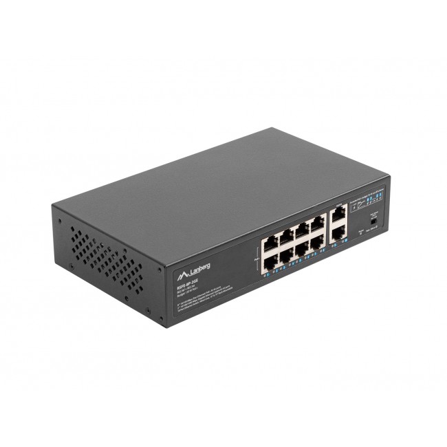 Lanberg RSFE-8P-2GE-120 network switch Unmanaged Gigabit Ethernet (10/100/1000) Power over Ethernet (PoE) 1U Black Lanberg RSFE-8P-2GE-120 network switch Unmanaged Gigabit Ethernet (10/100/1000) Power over Ethernet (PoE) 1U Black