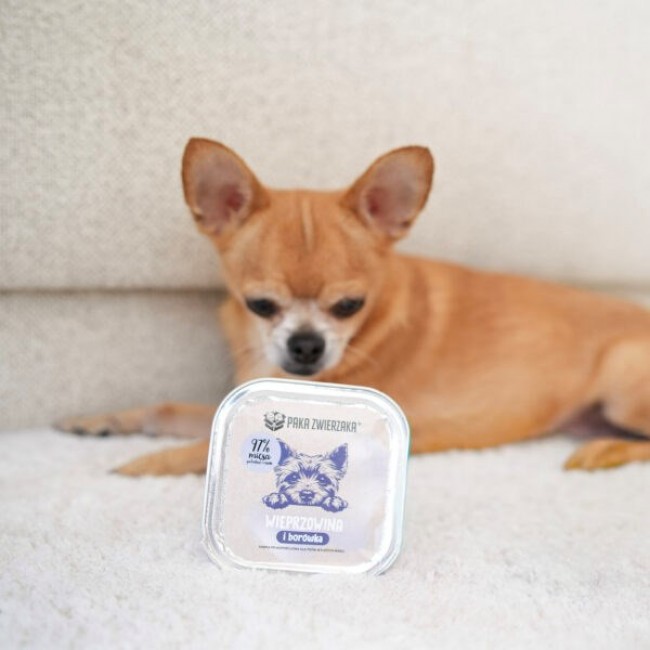 PAKA ZWIERZAKA Pork with blueberries Mono - wet dog food - 150g