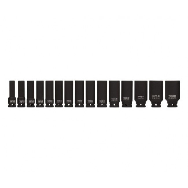 Impact sockets YT. 15 pieces 1/2