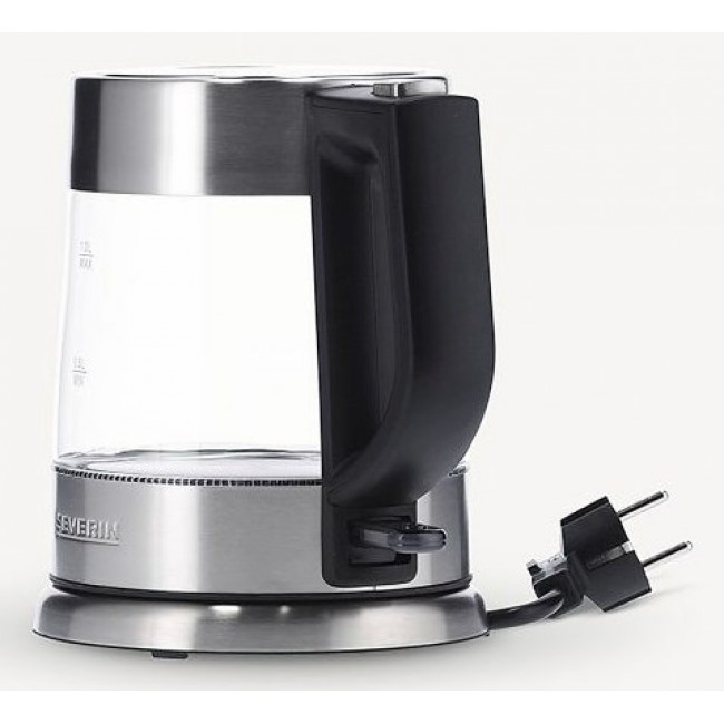 Severin WK 3468 electric kettle 1 L 2200 W Black, Stainless steel, Transparent