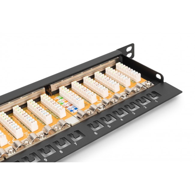 Digitus CAT 6, Class E High Density Patch Panel, shielded, black Digitus CAT 6, Class E High Density Patch Panel, shielded, black