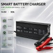 Qoltec Specjalistyczna adowarka do akumulatora LiFePO4 12V | 30A | PF 0.9 | LED | Inteligentne adowanie