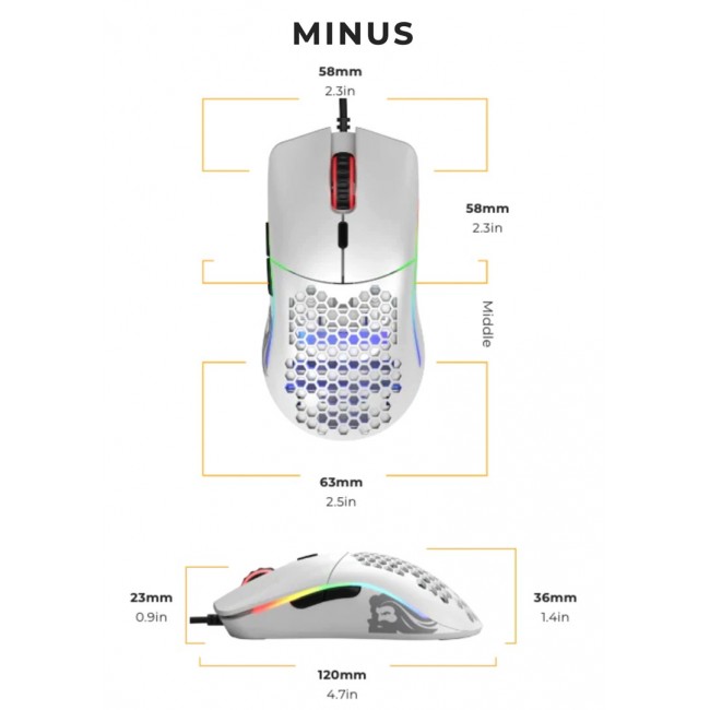 Glorious PC Gaming Race Model O- mouse Right-hand USB Type-A Optical 3200 DPI