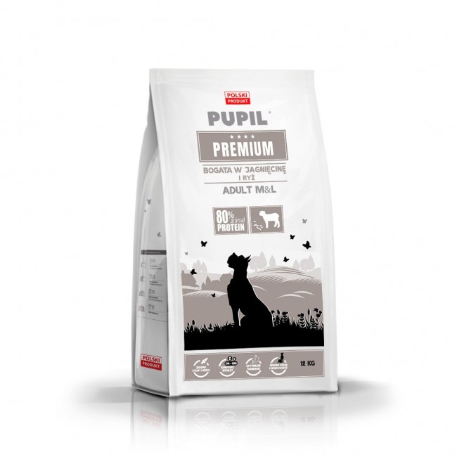 PUPIL Premium Medium and large breeds Rich in lamb and rice - dry dog food - 12kg