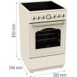 Gorenje GECS5B70CLI Freestanding cooker Electric Ceramic hob Beige