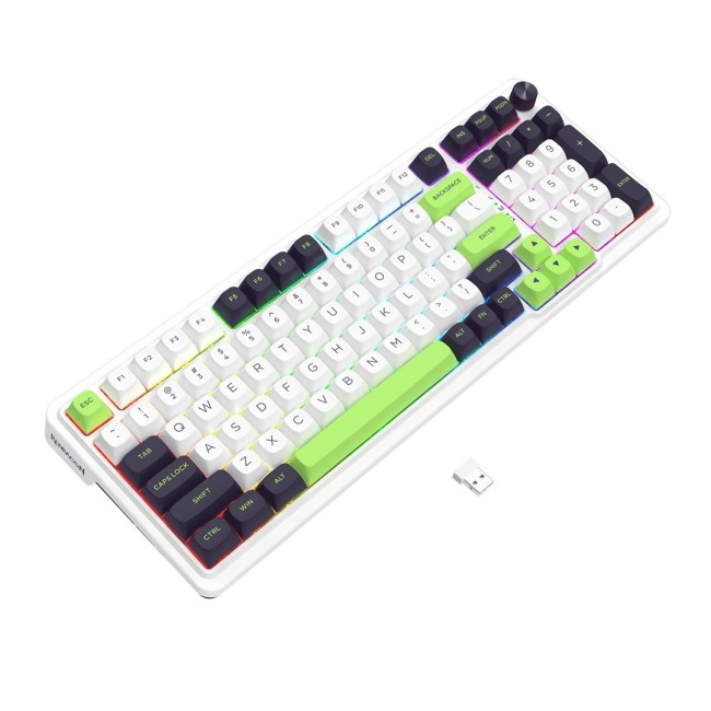 REDRAGON K686WBG-RGB-MAX Eisa Max keyboard USB + RF Wireless + Bluetooth White, Black